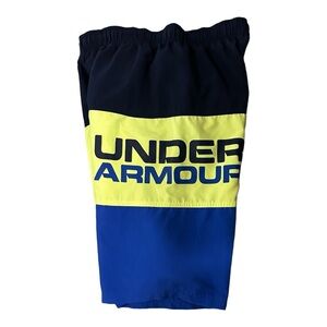 Under Armour Youth XL Swim Board Shorts Navy Yellow